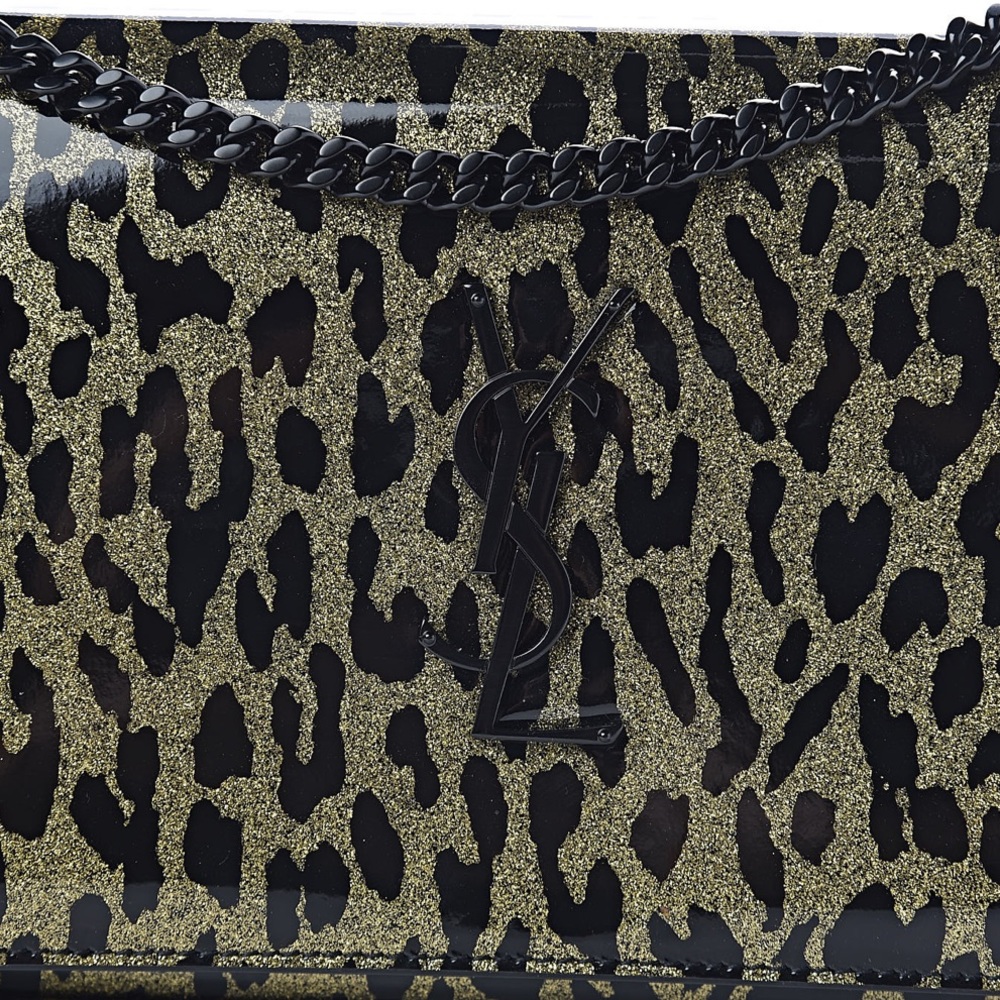 Ysl Leopard Printed Monogram Chain Clutch - image 2